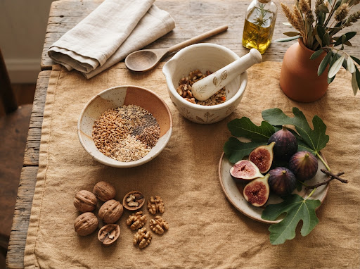 Beslenme sanatı ve taze gıda kompozisyonu